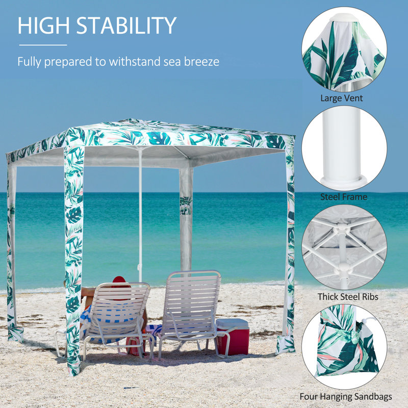 Beachcrest Home Treva 7'9" Square Beach Umbrella & Reviews Wayfair